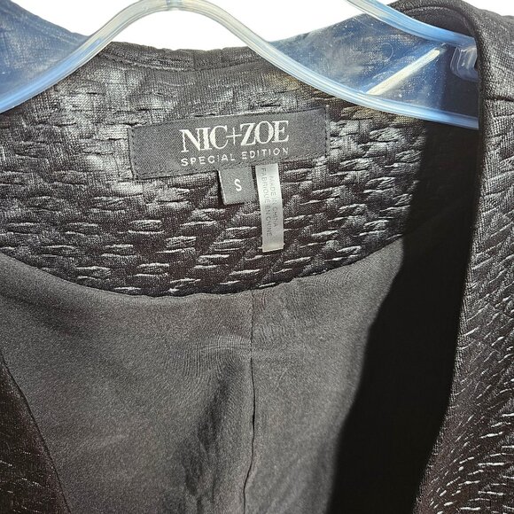 Nic+Zoe Special Edition Quilted Open-Front Blazer Jacket S Black - Picture 2 of 4